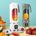 Lâmina de aço inox do liquidificador portátil e juicer recarregável por USB da marca esen-cia, compacto e ideal para smoothies.