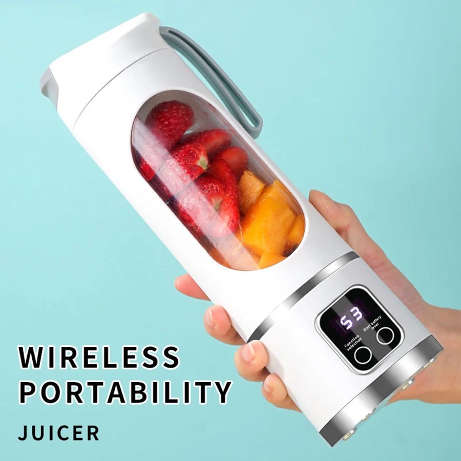Liquidificador portátil esen-cia, pequeno e recarregável por USB, com lâminas de aço inox, ideal para sucos e smoothies pessoais