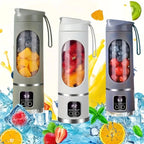 Liquidificador e juicer portátil esen-cia, pequeno, recarregável via USB, com lâminas de aço inoxidável para smoothies e sucos.