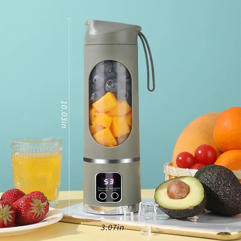 Liquidificador portátil esen-cia, mini liquidificador recarregável USB com lâminas de aço inox para sucos e smoothies pessoais.