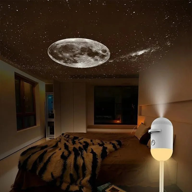Lâmpada de noite 2-em-1 da esen-cia, projetor de estrelas para quarto, decoração com efeito de céu estrelado e luz ambiente.