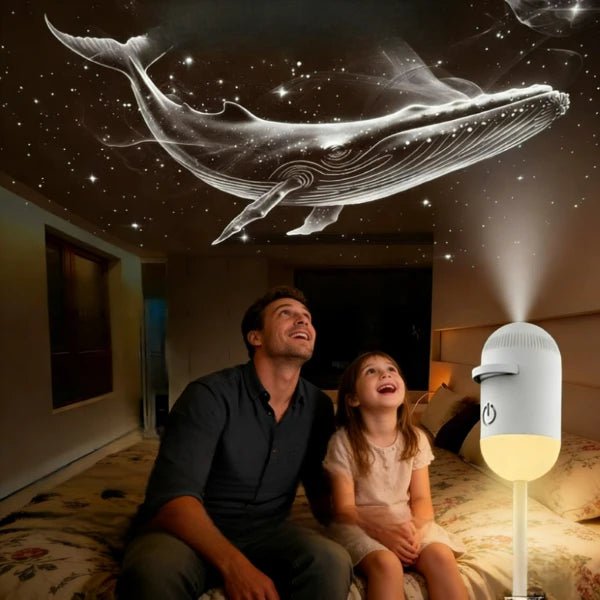 Lâmpada de projetor de estrelas 2-em-1 da esen-cia, luz ambiente para quarto com efeito de céu estrelado para dormir e decoração