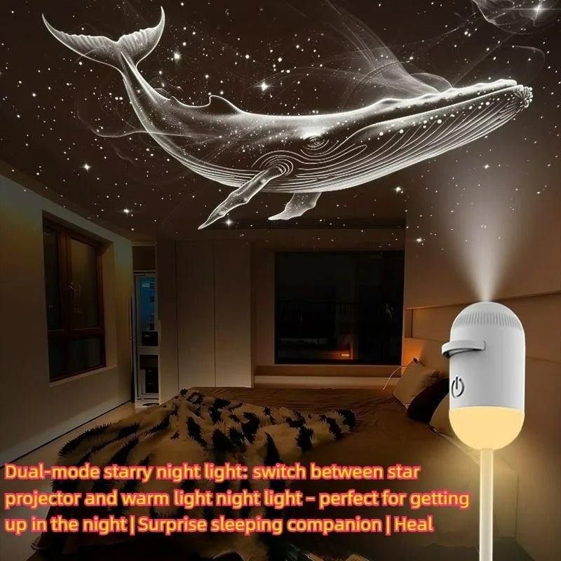 Lâmpada de projeção de estrelas 2-em-1 da esen-cia, luz noturna ambiente com céu estrelado para quarto e decoração.