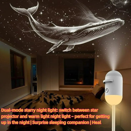 Lâmpada de projeção de estrelas 2-em-1 da esen-cia, luz noturna ambiente com céu estrelado para quarto e decoração.