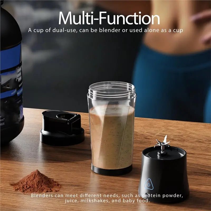 Liquidificador portátil esen-cia B89B, mini liquidificador sem fio USB recarregável para smoothies e frutas, usado em casa, escritório ou viagem.