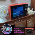Mini TV retro Esen-cia de 2,4 polegadas com tela pequena, funcionando, suporte para U Disk, ideal para cenas em miniatura.