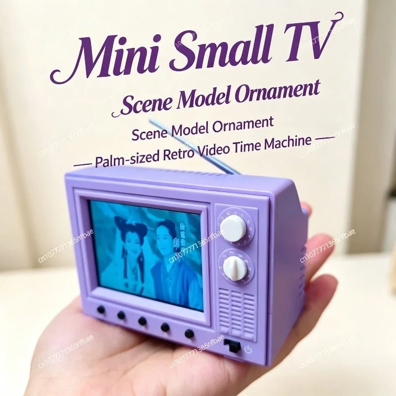 Mini TV retro de 2,4 polegadas da esen-cia, televisão portátil funcional com suporte para U disk.