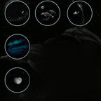 Projetor de estrelas mini galaxy esen-cia, iluminação ambiente ajustável com múltiplas cenas para criar atmosfera romântica.