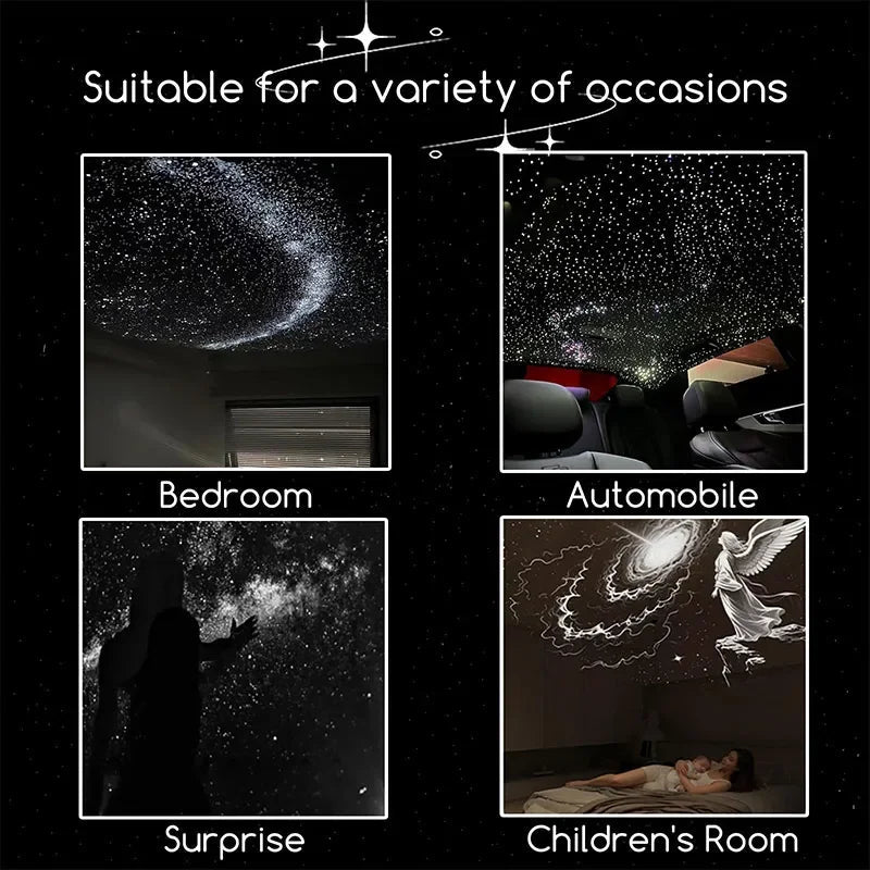 Projetor de estrelas mini com luz de atmosfera ajustável, efeito romântico e múltiplas cenas, marca esen-cia.
