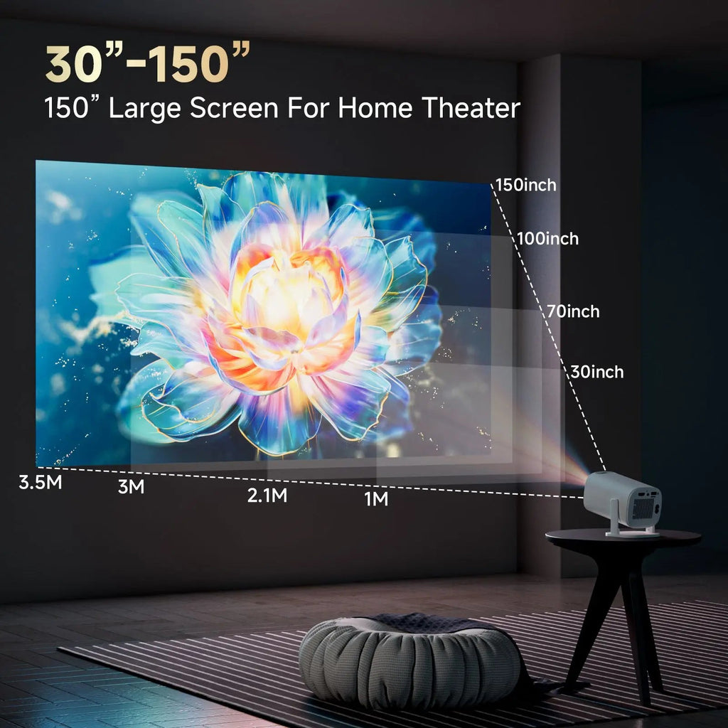 Projetor portátil Esen-cia P30 PRO Smart Mini com Android 14, WiFi6, Bluetooth 5.0, suporte 4K e vídeo 1280x720 para cinema externo