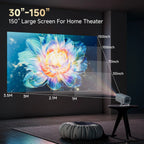 Projetor portátil Esen-cia P30 PRO Smart Mini com Android 14, WiFi6, Bluetooth 5.0, suporte 4K e vídeo 1280x720 para cinema externo
