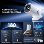 Projetor portátil Esen-cia P30 PRO com Android 14, WiFi 6, Bluetooth 5.0, suporte 4K, home theater e uso ao ar livre