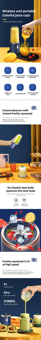 Portable Electric Blender Bottle – 6 Blades, Smoothie & Juice Cup - portable electric blender bottle 7
