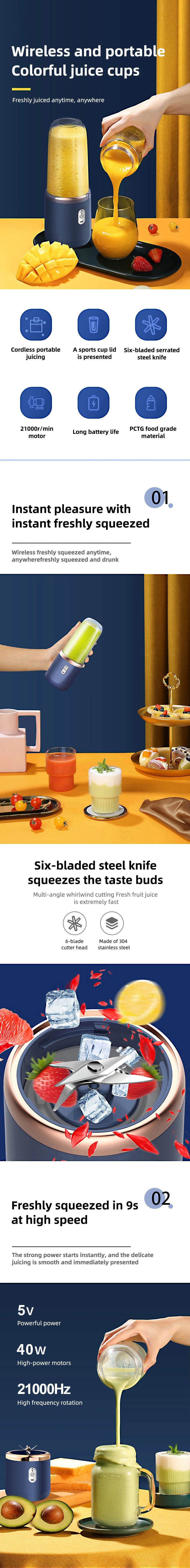Portable Electric Blender Bottle – 6 Blades, Smoothie & Juice Cup - portable electric blender bottle 7