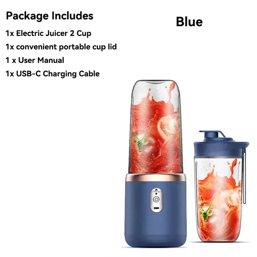 Liquidificador portátil esen-cia com 6 lâminas, copo de mistura para sucos, smoothies e gelo, design compacto e multifuncional.