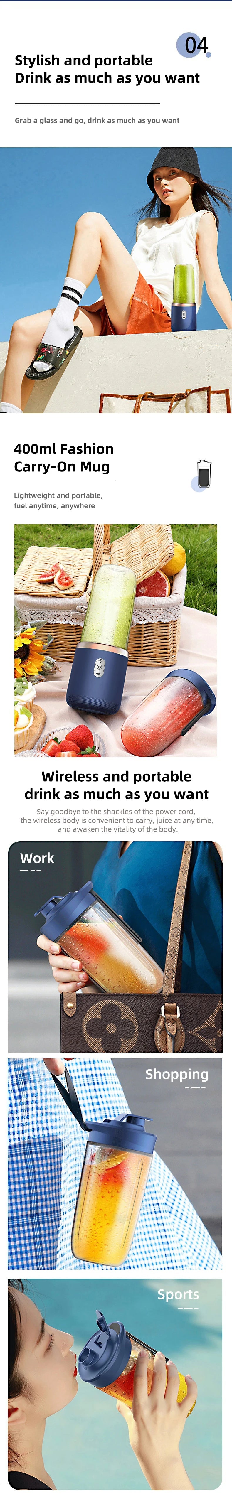 Portable Electric Blender Bottle – 6 Blades, Smoothie & Juice Cup - portable electric blender bottle 9