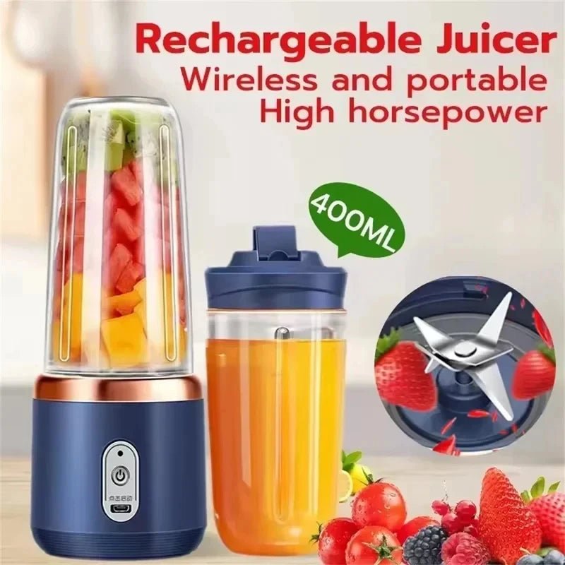Lixeira portátil para smoothies da marca esen-cia com 6 lâminas, ideal para sucos, smoothies e triturar gelo.