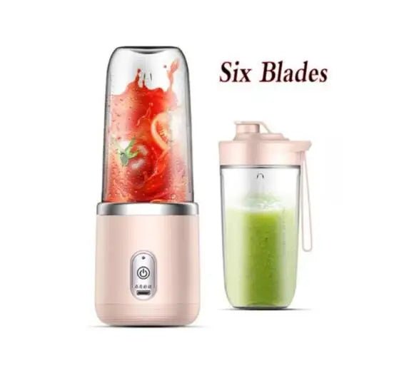 Batida de liquidificador portátil elétrico esen-cia com 6 lâminas, ideal para smoothies, sucos e triturar gelo em uma jarra colorida