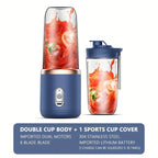 Liquidificador portátil esen-cia com 6 lâminas, ideal para smoothies, sucos e gelo, com design compacto e funcional.