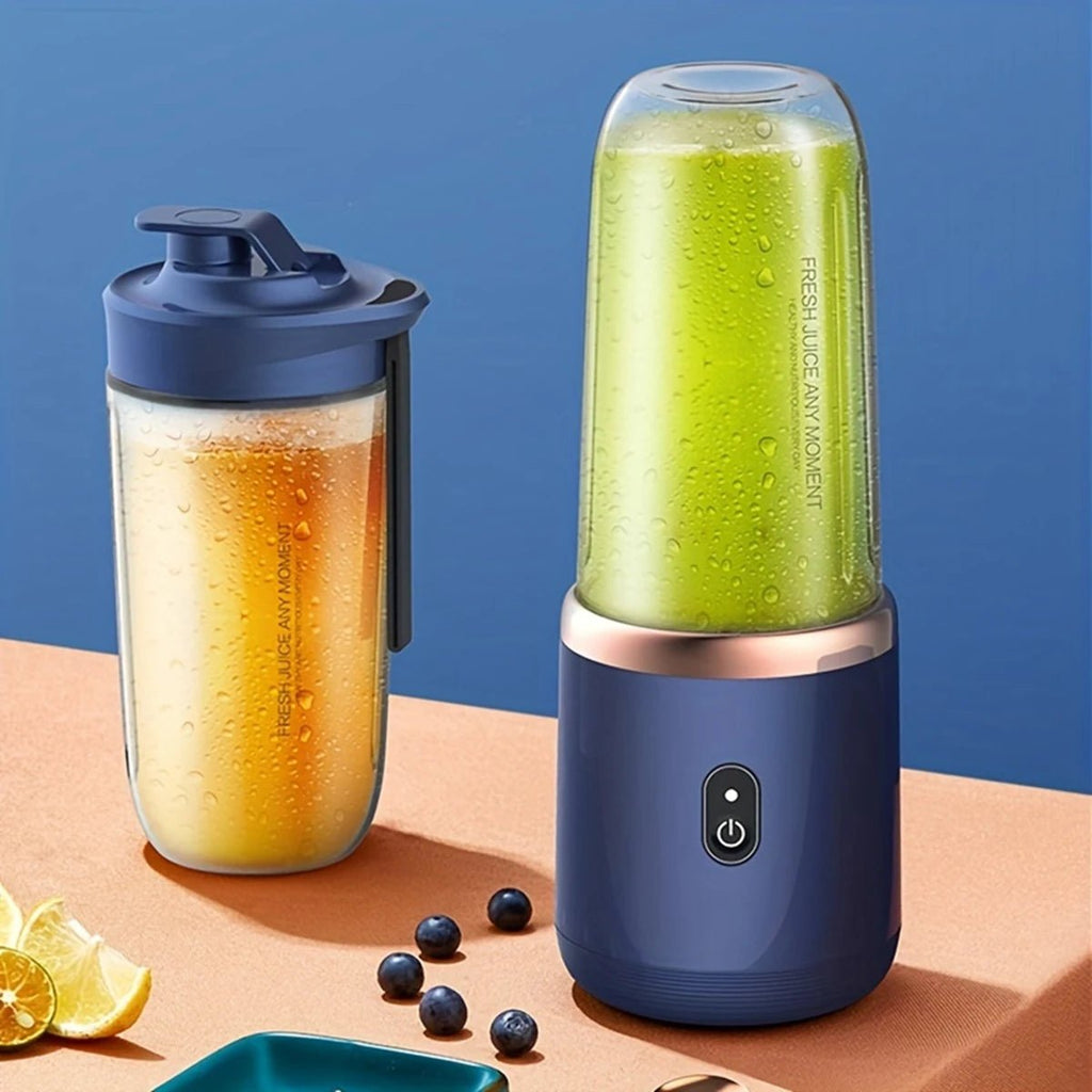 Copo de liquidificador portátil esen-cia com lâminas elétricas de 6 pontas, ideal para sucos, smoothies e triturar gelo.