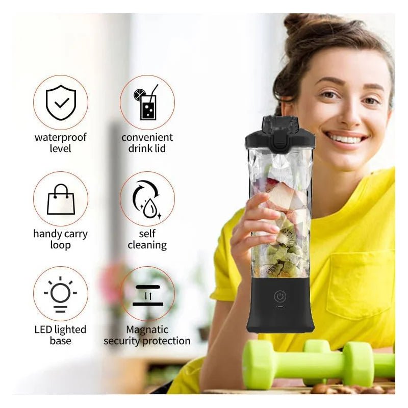 Liquidificador portátil esen-cia com copo de 20oz, recarregável USB-C, autolimpante e sem fio para smoothies, academia e escritório.