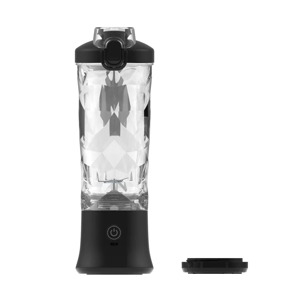 Liquidificador portátil esen-cia com copo de 20oz, recarregável USB-C, sem fio e com função de auto-limpeza para smoothies e uso diário.