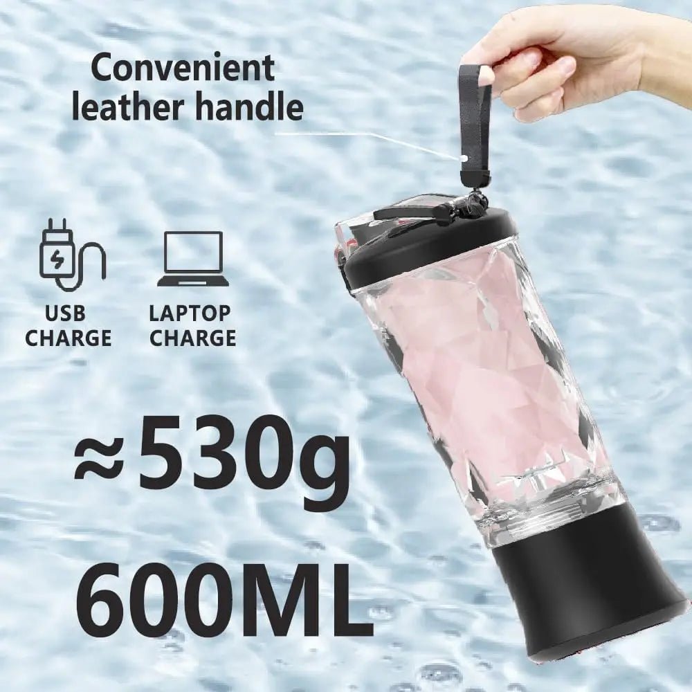 Liquidificador portátil esen-cia com copo de 20oz, recarregável USB-C, auto-limpante, sem fio para smoothies e uso no escritório.