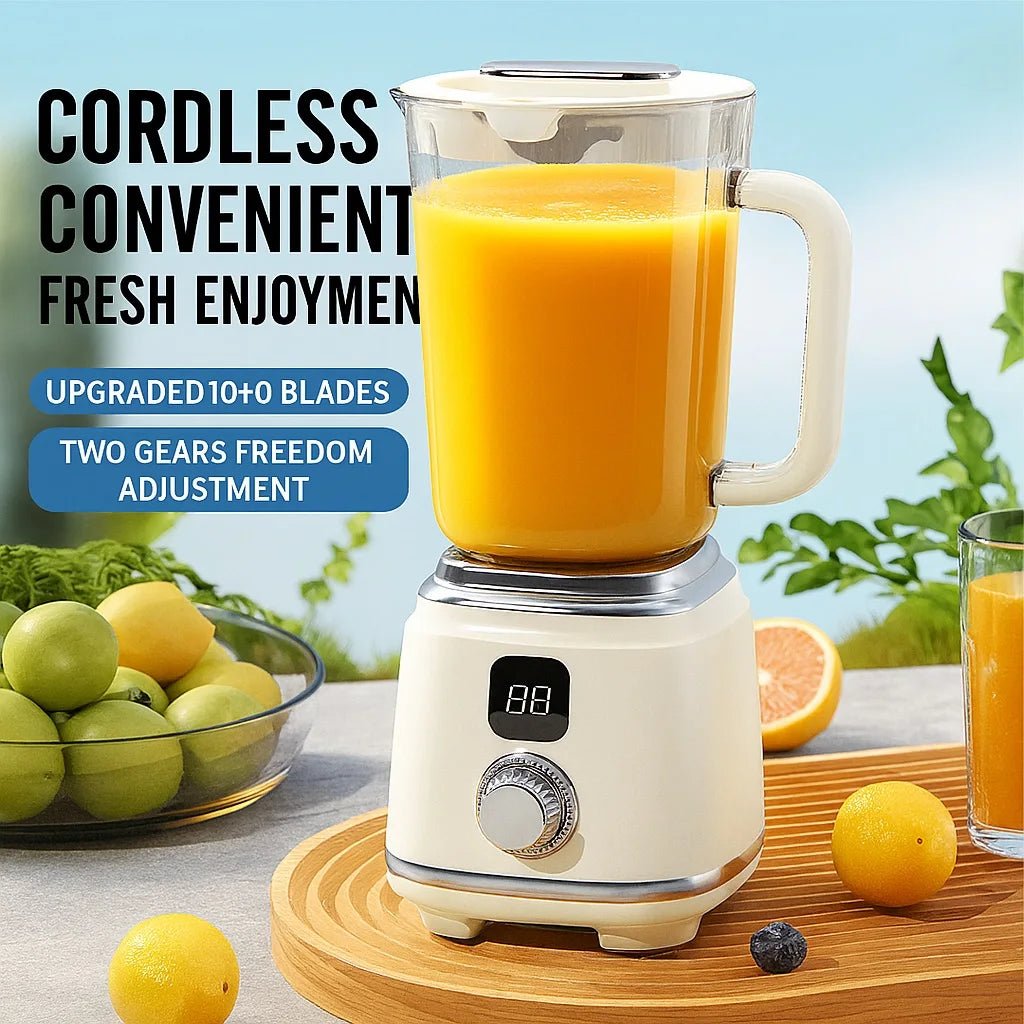 Liquidificador portátil sem fio esen-cia com garrafa de 600ml, bateria de 3000mAh e carregamento Type-C para smoothies.