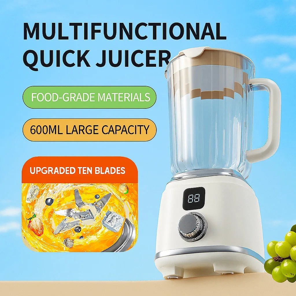 Liquidificador portátil sem fio esen-cia com garrafa de 600ml, bateria de 3000mAh, carregamento Type-C e função de auto-limpeza