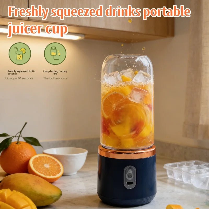 Liquidificador elétrico portátil esen-cia com 6 lâminas, processador de alimentos para smoothies, sucos e gelo.