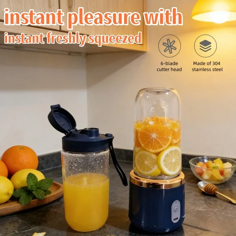 Liquidificador elétrico portátil esen-cia com 6 lâminas, para sucos, smoothies e triturar gelo, processador de alimentos compacto.