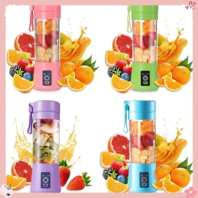 Liquidificador portátil elétrico manual esen-cia para smoothies e milkshakes, com copo de viagem recarregável e compacto.