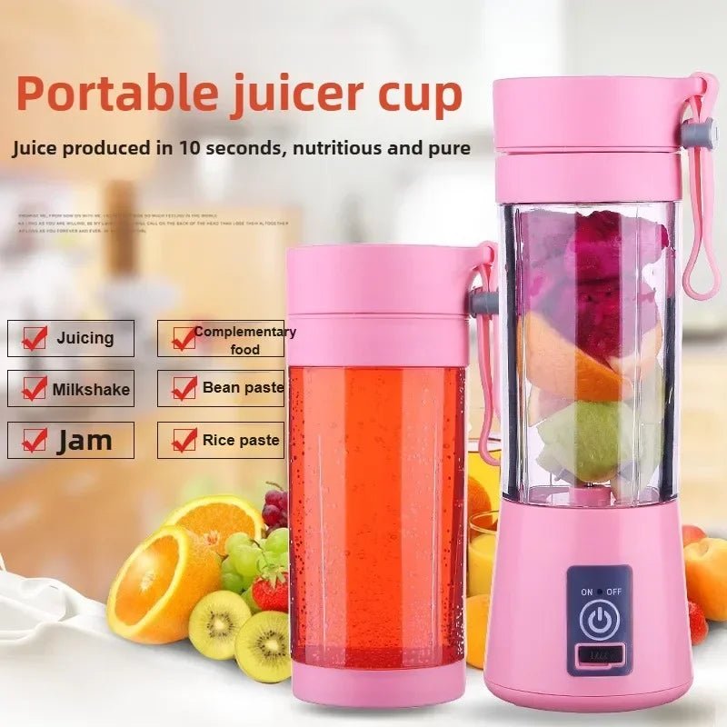 Liquidificador portátil esen-cia, mini mixer elétrico recarregável para smoothies e milkshakes em copo de viagem compacto.