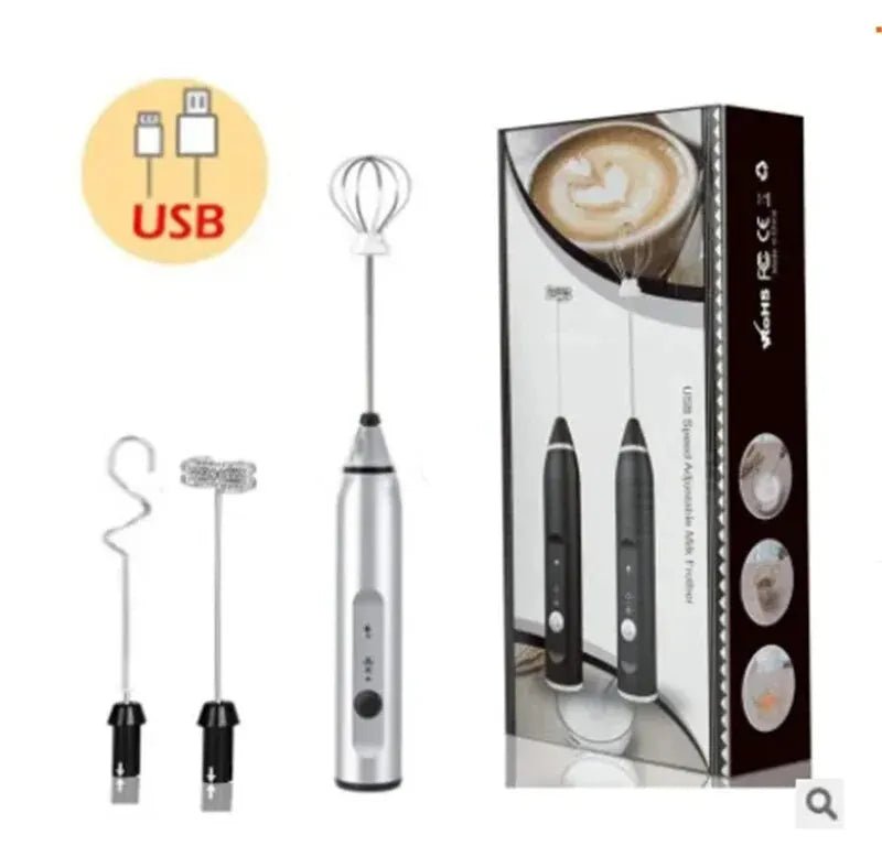 Batedor de leite elétrico portátil esen-cia, mini liquidificador USB para café, cappuccino e ovos, com design compacto e fácil uso