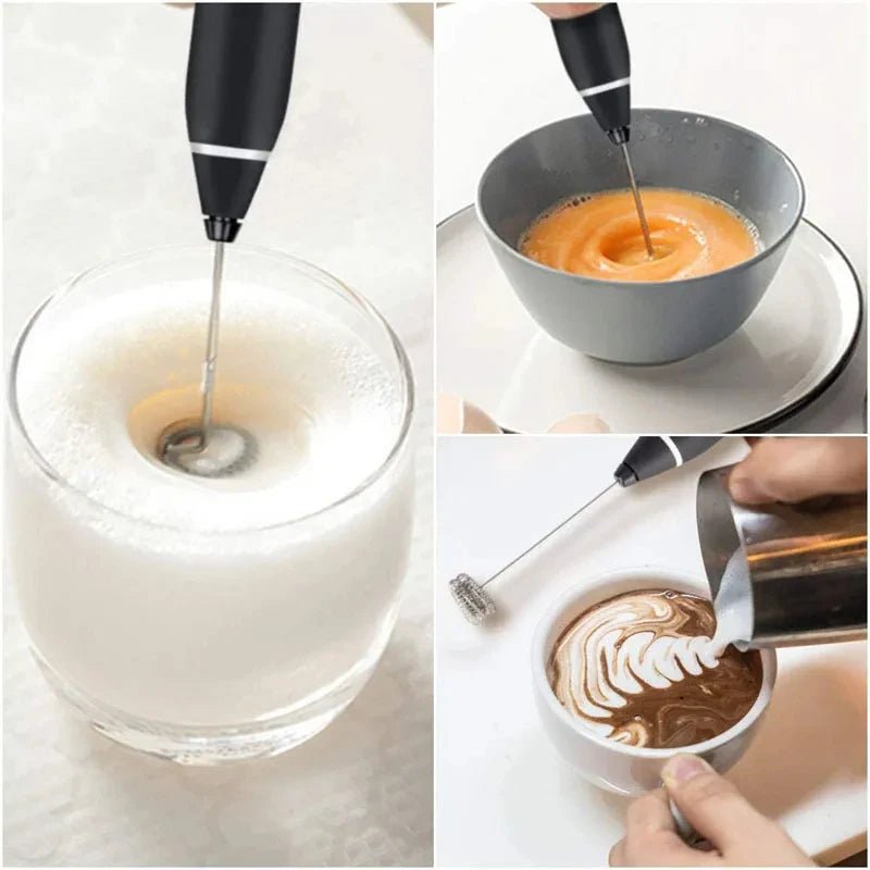 Batedor de leite portátil esen-cia, misturador manual USB para café, cappuccino, ovos e alimentos, compacto e fácil de usar