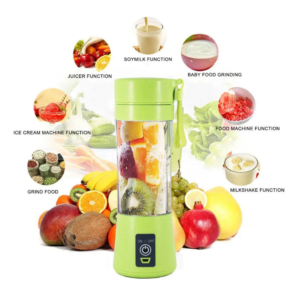 Copo de blender portátil esen-cia com seis lâminas e motor potente de 4000mAh, ideal para sucos, vitaminas e comida de bebê.
