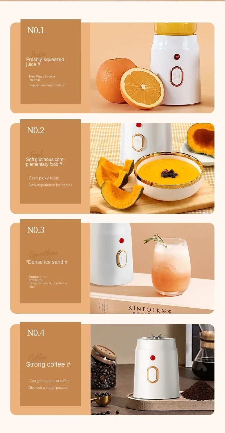 Liquidificador portátil Esen-cia, elétrico sem fio com 10 lâminas para sucos de frutas, gelo e misturas de alimentos.