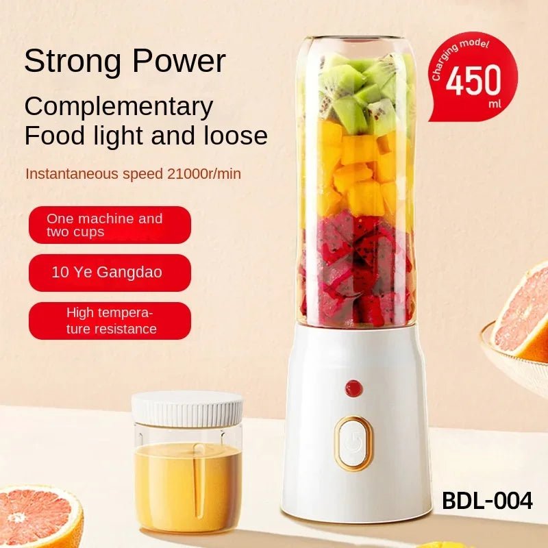 Liquidificador portátil esen-cia, elétrico sem fio, com lâminas para sucos de laranja, gelo e alimentos, compacto e eficiente