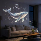 Luz de projeção marinha portátil Esen-cia com 8 painéis de luz, incluindo peixes e tartarugas, USB e rotação de 360 graus.