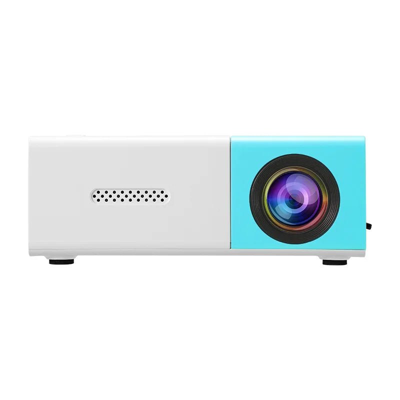 Projetor portátil esen-cia com suporte 1080P, conexão USB, controle remoto e compatível com smartphones, tablets e laptops.