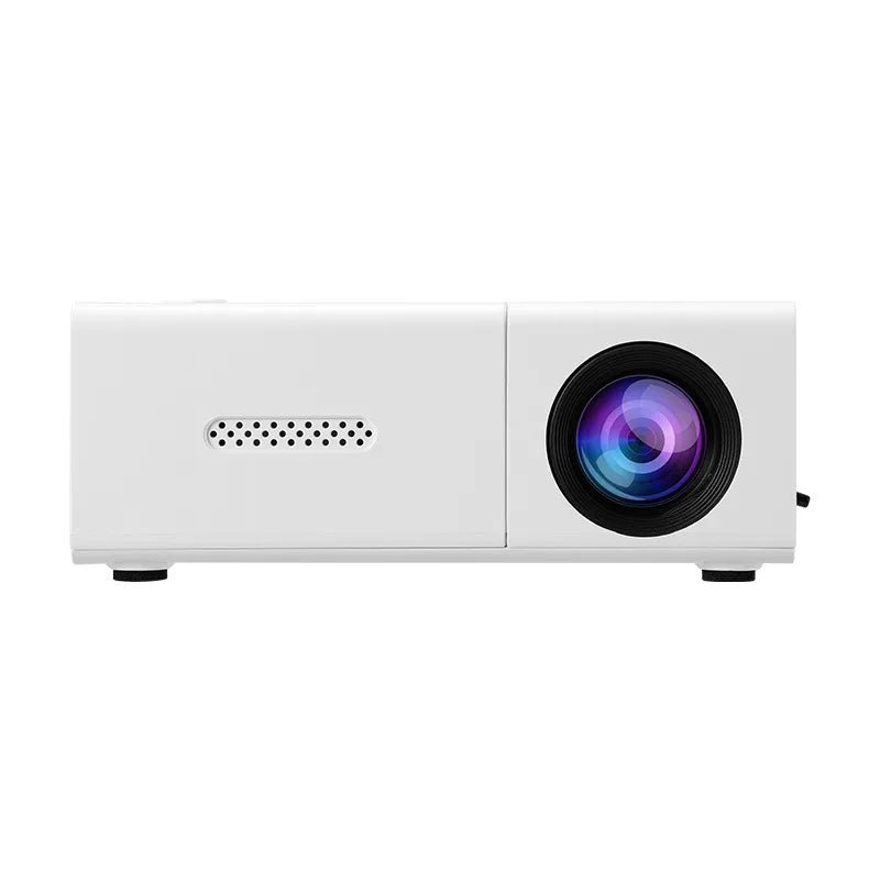 Projetor portátil esen-cia com suporte 1080P, conexão USB, controle remoto e compatível com smartphones, tablets e laptops.