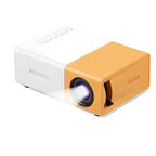 Projetor portátil esen-cia com suporte 1080P, conexão USB, controle remoto e compatível com smartphones, tablets e laptops.