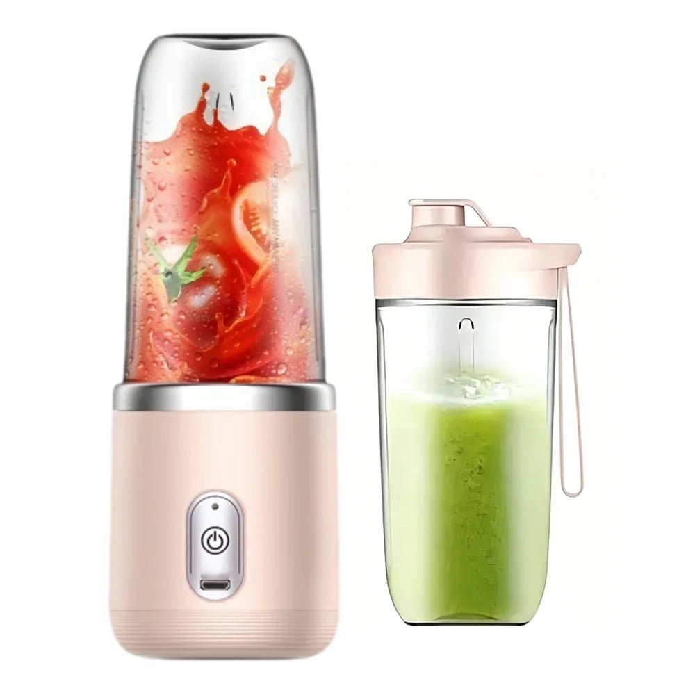 Liquidificador portátil USB recarregável esen-cia, mini liquidificador de 400ml com 6 lâminas para smoothies em casa, academia ou viagem.