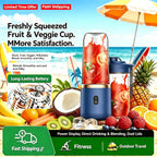 Liquidificador portátil USB recarregável esen-cia com copo de 400ml, 6 lâminas, ideal para smoothies no ginásio, cozinha ou viagem.
