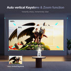 Projetor portátil esen-cia PROGAGA PG310 4K, 1080P, 720P, com Android, conectividade Bluetooth e tela de cinema ao ar livre