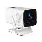 Projetor portátil PROGAGA PG310 da esen-cia exibindo imagem de alta resolução para home theater e uso ao ar livre.