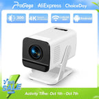 Projetor portátil Esen-cia PG310 com suporte 4K, 1080P, 720P, Android, Bluetooth 5.4, ideal para home theater e uso ao ar livre.