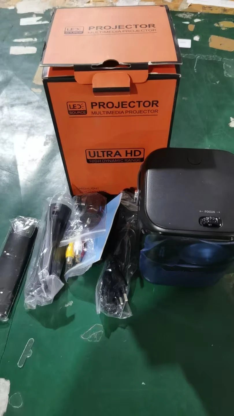 Projetor portátil T11 1080P da esen-cia com 1200 ANSI Lumens, conexão dual band 2.4G/5G, tela HD para cinema em casa
