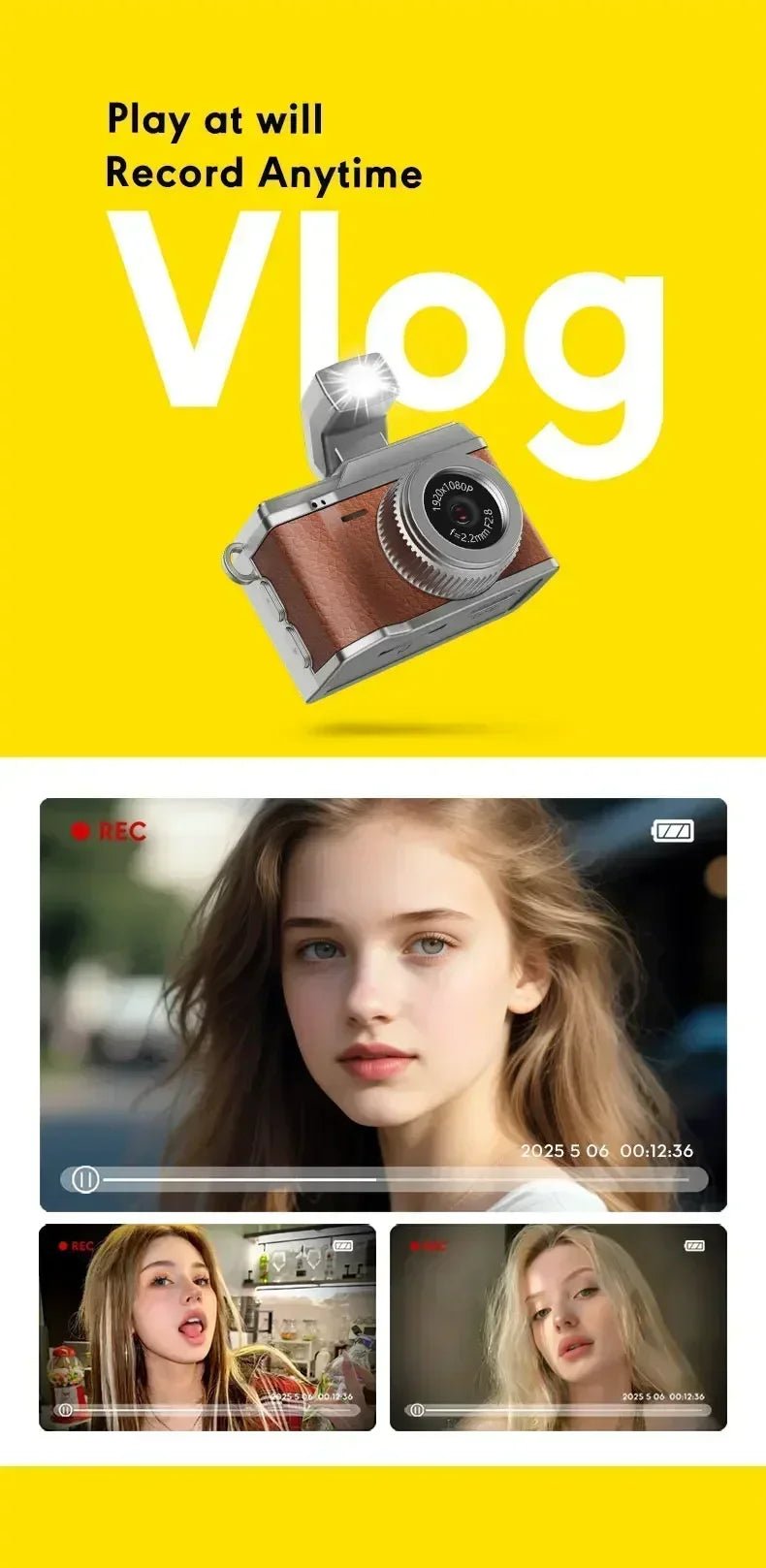 Câmera digital portátil mini com tela de 0,96 polegadas, leve e ideal para viagens e coleções, marca esen-cia.